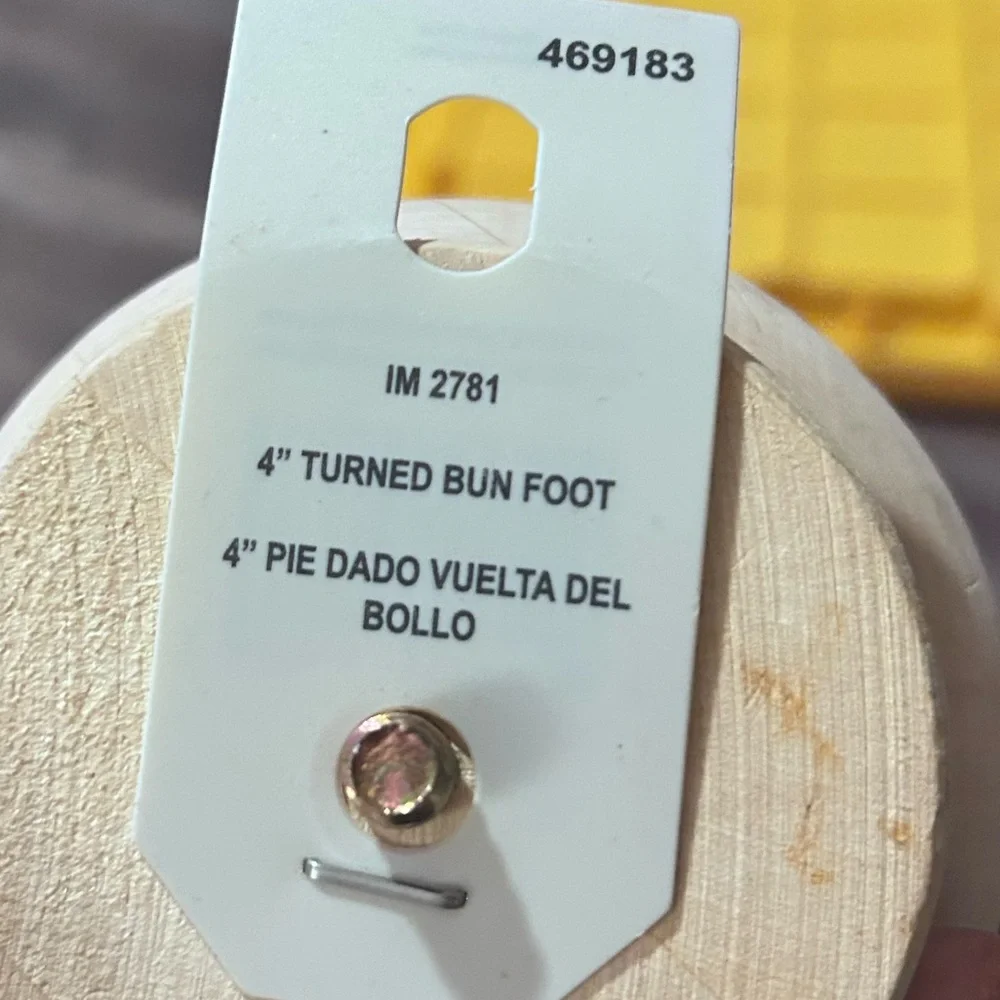 4 Wooden Bun Feet for Furniture Leg 4 in. x 4 in. x 4 in. Basswood Turned Bun